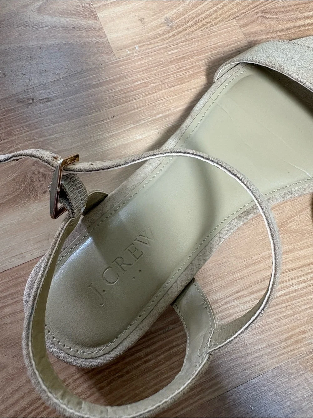 J. Crew Beige Suede Ankle-Strap Sandals